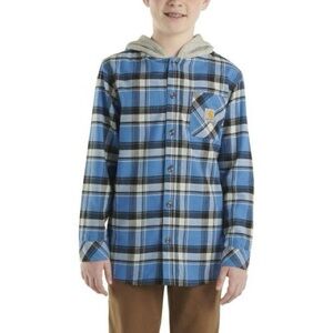 Carhartt - Long-Sleeve Flannel Button-Front Hooded Shirt - Boys - Medium 10/12